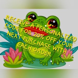 20% off your next purchase with each order!!
